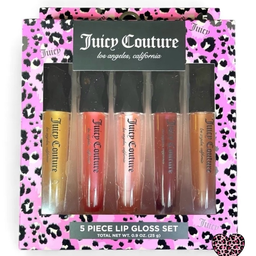 Juicy Couture Lip Gloss Oil Set 5-pc Assortment High-Gloss Gift NEW NIB